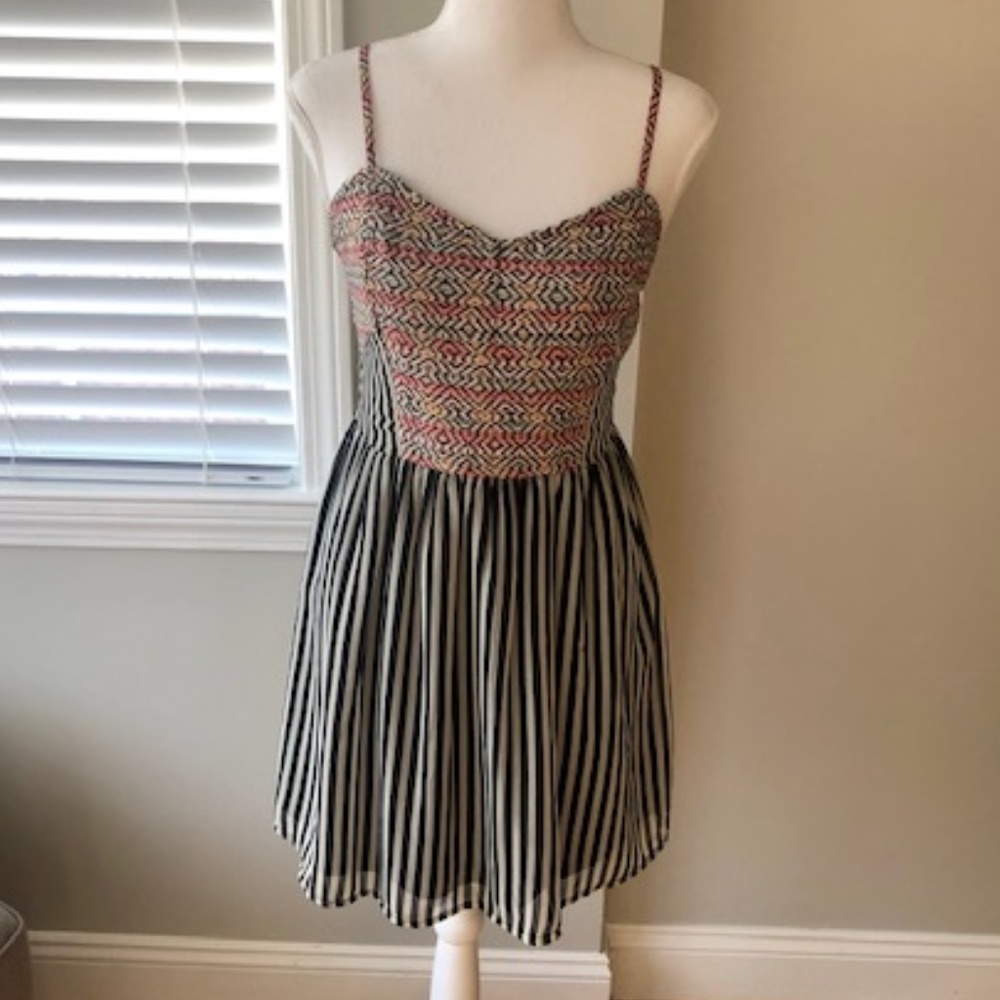 Bar III Dress NWT with Striped Bottom